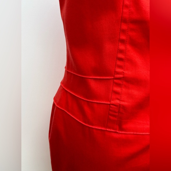 Hugo Boss Elbise Sleeveless Vibrant Red Mini Dress Size 12 - Picture 4 of 14